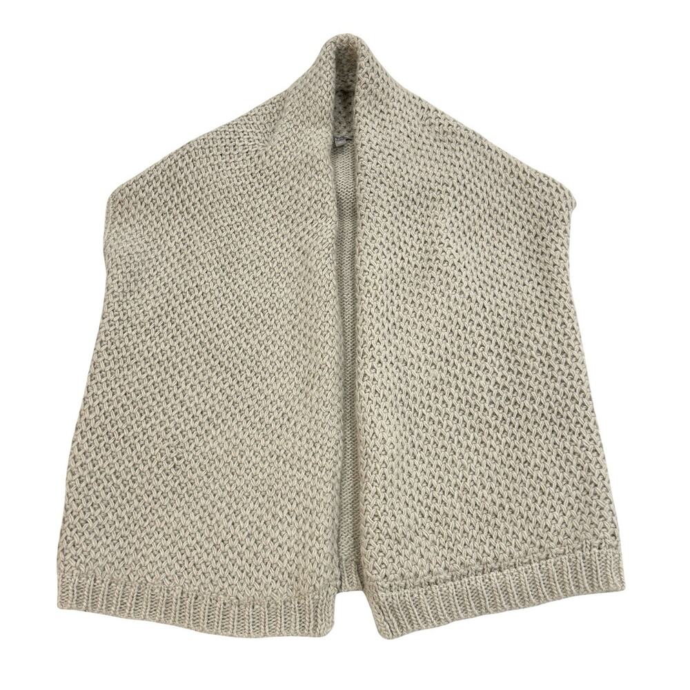 J. Jill Alpaca Blend Open Chunky Knit Vest Sweater Womens Size XL Beige